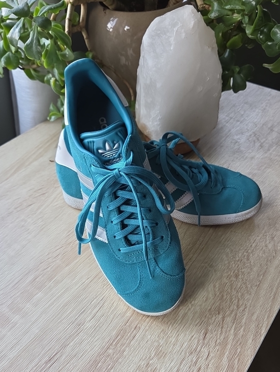 adidas Shoes - adidas Vegan Suede Sneakers with Silver Stripes
